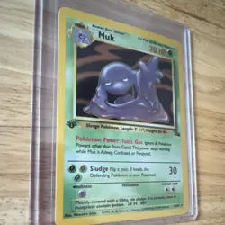 Pokemon TCG Muk Fossil Holo Card 13/62 Unlimited Holo Rare, Vintage - Image 2