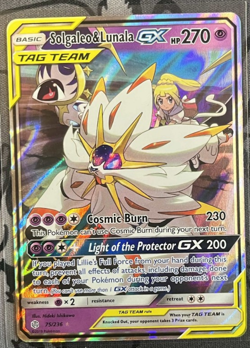 Solgaleo & Lunala GX 75/236 Sm-Cosmic Eclipse Holo Pokemon Card Near Mint - Image 1