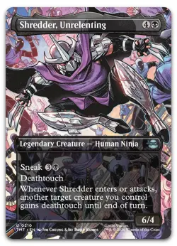 Shredder, Unrelenting (Borderless) #210 (NM) TMT Magic MTG - Image 1