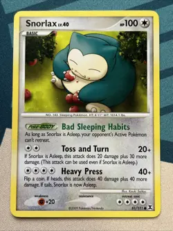 Pokemon Card - Snorlax - Regular - Common (81/111) Platinum: Rising Rivals *LP* - Image 1