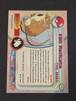 1999 Pokemon TV Animation Series 1 Raticate #20 - Blue Logo - holo -VLP - Image 2