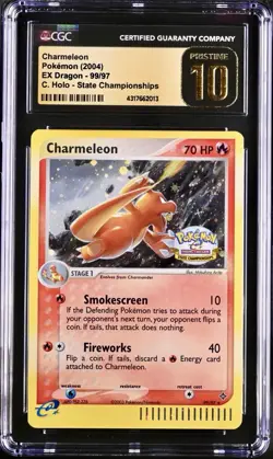 Pokemon Charmeleon 99/97 EX Dragon Holo State Championships - CGC Pristine 10 - Image 1