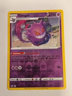 Pokemon TCG Gengar 085/202 Swsh01: Sword & Shield Reverse Holo Rare NM - Mint - Image 1