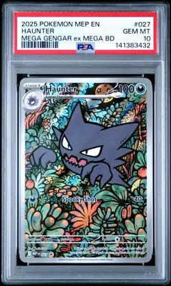 2025 POKEMON MEP EN-ME BLACK STAR PROMO #027 HAUNTER PSA 10 - Image 1