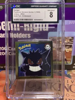 1999 Pokemon Artbox Stickers Series 1 - Gengar #R02 Gold Foil Embossed Cgc 8 - Image 1