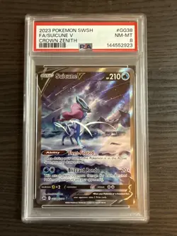 Suicune V GG38/GG70 Full Art 2023 Pokemon SWSH Crown Zenith PSA 8 NM-MT - Image 1