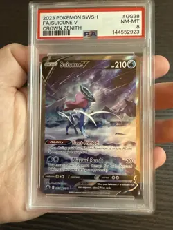 Suicune V GG38/GG70 Full Art 2023 Pokemon SWSH Crown Zenith PSA 8 NM-MT - Image 3