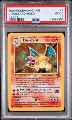 PSA 2 2000 Base Set 2 II Charizard 4/130 Holo Foil Rare WOTC Pokemon - Image 1