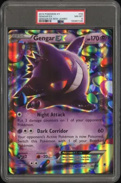2014 POKEMON XY PHANTOM FORCES GENGAR-EX BOX-TAG #34 GENGAR EX PSA 8 - Image 1
