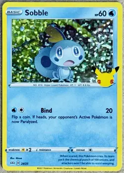 2021 POKEMON MCDONALD’S 25TH ANNIVERSARY SOBBLE HOLO 24/25 NM+ - Image 1