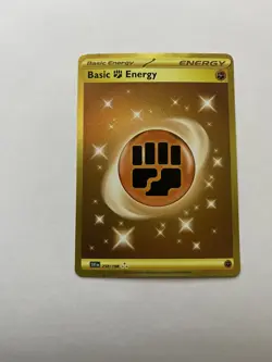 Pokemon TCG Fighting Energy 258/198 Scarlet & Violet Base Holo Gold Secret Rare - Image 1
