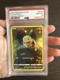 Turtwig GG31/GG70 Full Art 2023 Pokemon SWSH Crown Zenith PSA 10 Gem Mint - Image 3