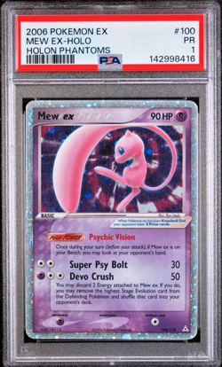 PSA 1 PR 2006 Pokemon EX Holon Phantoms Mew EX Holo Foil 100/110 - Image 1