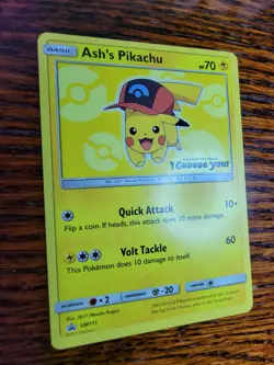 Ash's Pikachu SM111 Black Star Promo Pokemon TCG Card - I Choose You Movie Promo - Image 2