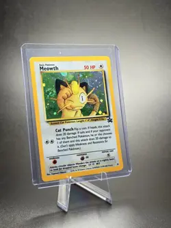 Pokemon Meowth 10/53 Wotc Promo Holo 50 HP Basic Card English 2000 - SWIRL - Image 1