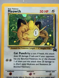 Pokemon Meowth 10/53 Wotc Promo Holo 50 HP Basic Card English 2000 - SWIRL - Image 3
