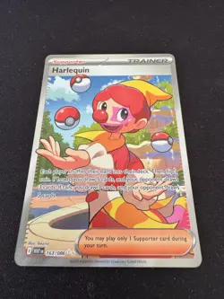 Harlequin Full-Art Ultra Rare TRAINER - POKEMON CARD - White Flare 163/086 NM - Image 1