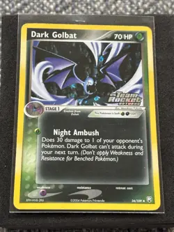 Pokemon Dark Golbat Team Rocket Returns 34/109 Reverse Holo 2004 Card English - Image 1