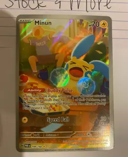 Pokemon Card Minun 194/182 NM Paradox Rift IR Illustration Rare TCG - Image 2