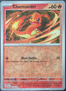 Charmander 026/197 Reverse Holo Obsidian Flames OBF NM/M Pokemon TCG - Image 1