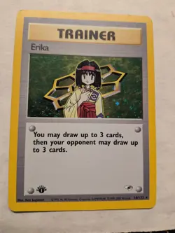 Erika 16/132 1st Edition Pokemon Trainer Gym Heroes Holo Card 1995-1999 - Image 1