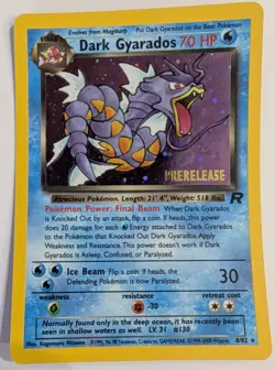 Vintage Dark Gyarados Holo Team Rocket 8/82 Prerelease Pokemon Card 2000 - Image 2