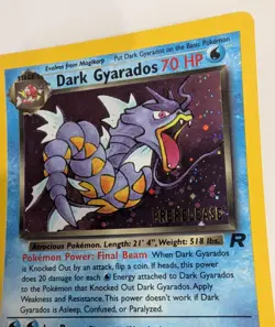 Vintage Dark Gyarados Holo Team Rocket 8/82 Prerelease Pokemon Card 2000 - Image 3