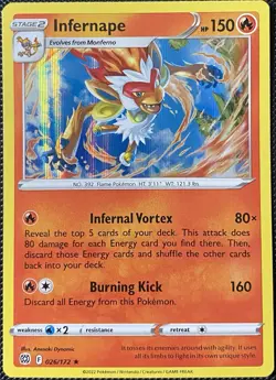 Infernape 026/172 Swsh09: Brilliant Stars Holo - Pokemon Card - Image 1