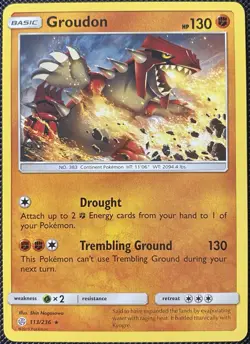 Groudon 113/236 Sm-Cosmic Eclipse Regular - Pokemon Card - Image 1