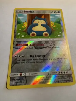 Snorlax 158/214 Sm-Unbroken Bonds Reverse Holo Pokemon Card NM - Image 1