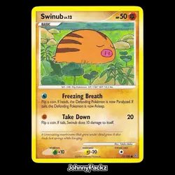 Swinub 77/100 - 2008 Stormfront Common - Pokemon Card NM - Image 1