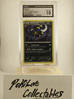 Umbreon Rare Low Pop 61/108" Reverse Holo Card - Dark Explorers - CGC 10 Gem - Image 1