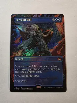 Force of Will FOIL BORDERLESS 2XM Double Masters Magic The Gathering PACK FRESH - Image 1