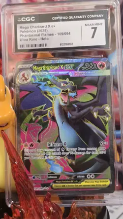 Mega Charizard X ex Pokemon (2025) Phantasmal Flames -109/094 Ultra Rare Cgc 7 - Image 1