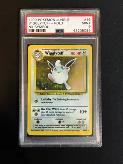 1999 Pokemon Jungle Wigglytuff Holo No Symbol #16/64 PSA 9 Mint ERROR - Image 1