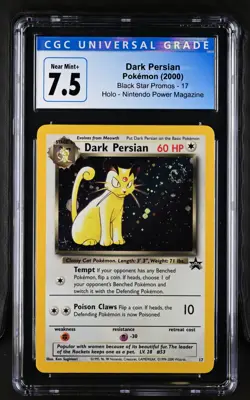 2000 Pokemon Black Star Promos Dark Persian Nintendo Power Magazine 17 CGC 7.5 - Image 1