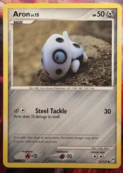 2007 Pokemon Diamond & Pearl Mysterious Treasures Aron 71/123 Yuka Morii Regular - Image 1