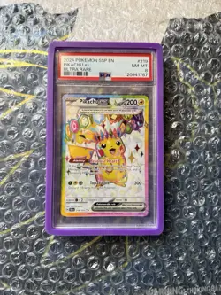 Pokemon TCG Pikachu EX Surging Sparks Ultra Rare 219/191 NM PSA 8 - Image 3