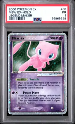 PSA 1 PR 2006 Pokemon EX Legend Maker Mew EX Holo Foil 88/92 - Image 1