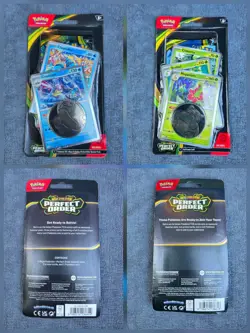 Pokemon TCG Perfect Order Blister Pack Chikorita Meganium Clauncher Clawitzer - Image 1