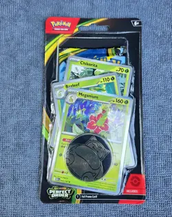 Pokemon TCG Perfect Order Blister Pack Chikorita Meganium Clauncher Clawitzer - Image 2