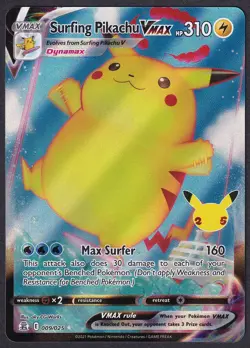 Pokemon Surfing Pikachu VMAX 009/025 Holo Celebrations - Image 1