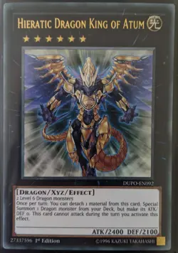 Yugioh Hieratic Dragon King of Atum Ultra Rare 1st Edition DUPO-EN092 - Image 1