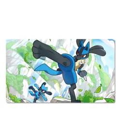 Lucario & Riolu Board Game Pokemon Playmat Card Play Mat TCG CCG Pad Mousepad - Image 1