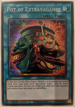 YuGiOh Pot of Extravagance Secret Rare 1st Edition MP20-EN030 - Image 1