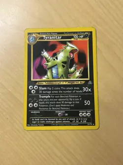 Pokemon TCG Neo Discovery Tyranitar Card 31/75 Non-Holo Rare MP - Image 1