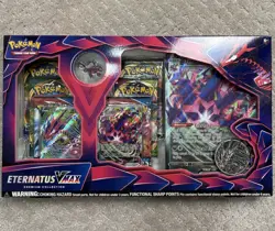 Pokemon Eternatus VMAX Premium Collection Box Sealed Promo Cards 6 BOOSTERS - Image 1