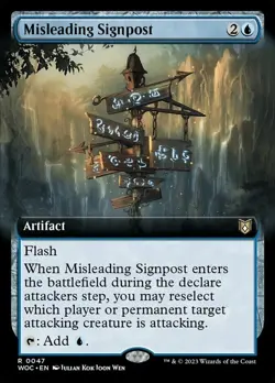 Misleading Signpost - Extended Art Commander: WOC RARE MtG TCG Card # 0047 - Image 1