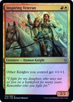 Inspiring Veteran (194/269) - Throne of Eldraine - Uncommon (Foil) - Image 1