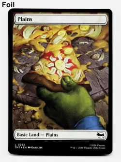 FOIL Plains - Pizza Land (253) - Teenage Mutant Ninja Turtles - MtG- NM - Image 1